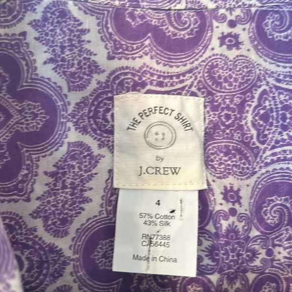J Crew Purple and white button down shirt - Picture 2 of 9
